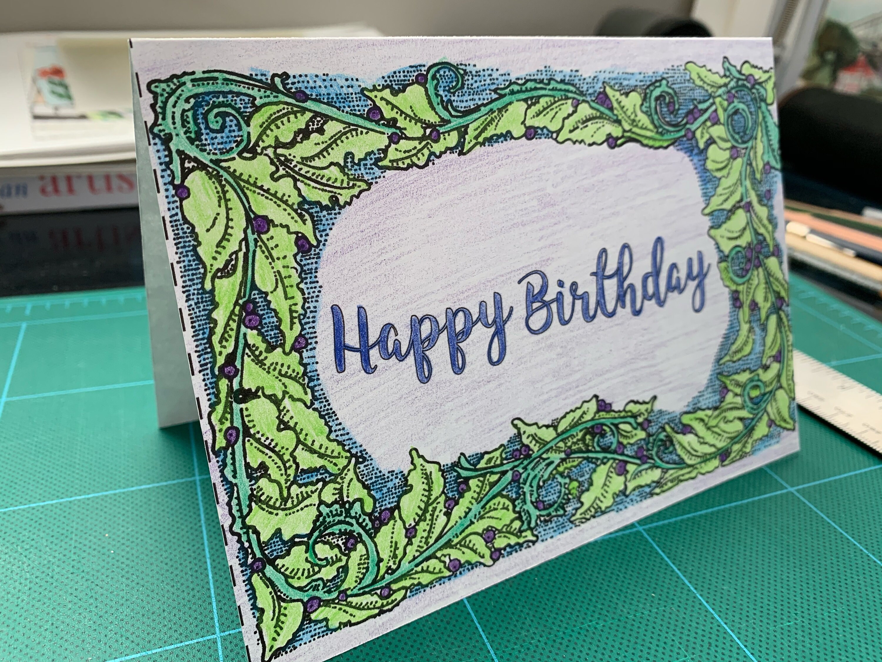 Floral Birthday Card – Printable Coloring Page, DIY Design (PDF) - Etsy