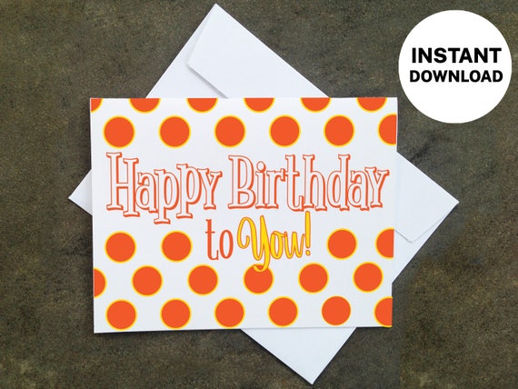 Printable Happy Birthday to You Card Make Your Own Cards at | Etsy