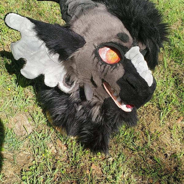 Goth Dragon Premade Fursuit Head