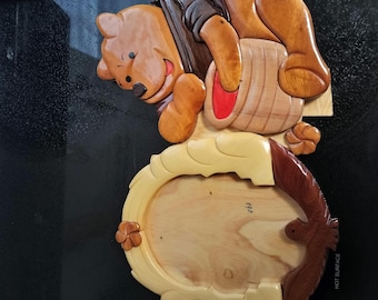 handmade Winnie the Pooh picture frame wooden
