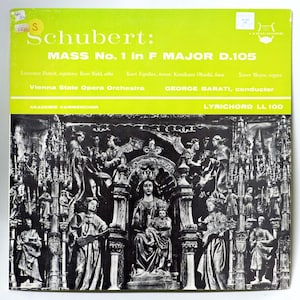 Schubert Mass No. 1 in F Major D.105 LL 100 Mono LP
