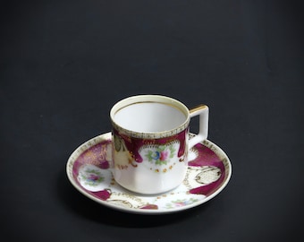 Antique Gold China Company Porcelain Hand Painted Tea Cup Set Made in Occupied Japan