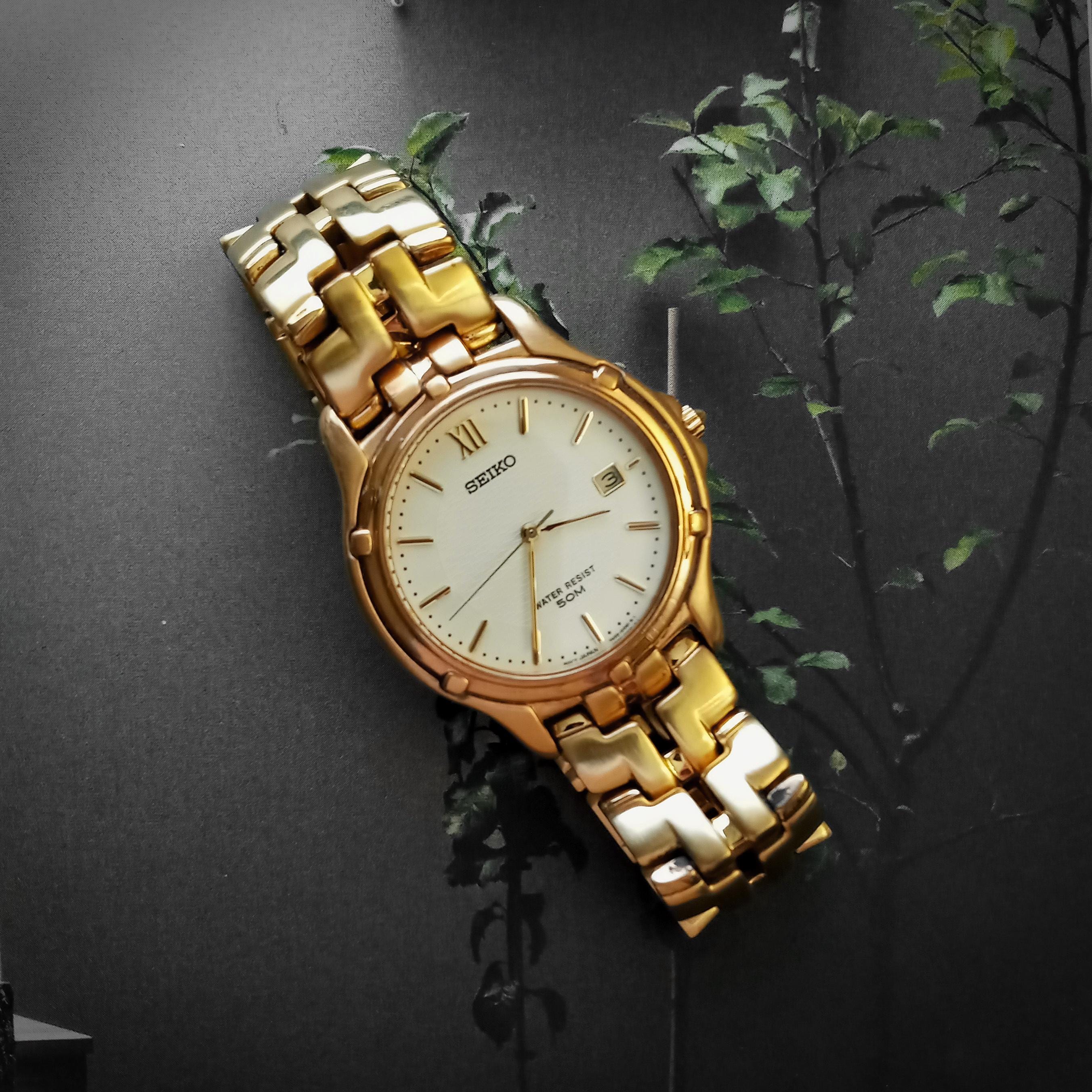 vintage an・an no.32 Vintage Men's Seiko 7N32-0049 Date 36mm Quartz Watch