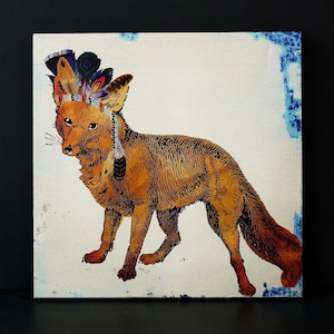 Oliver Gal &#39;Wild Fox&#39; Print 16&quot;x16&quot; Made in USA