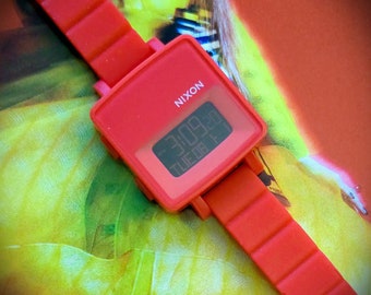 Nixon Pink The Trigital Get Physical Square Digital Watch