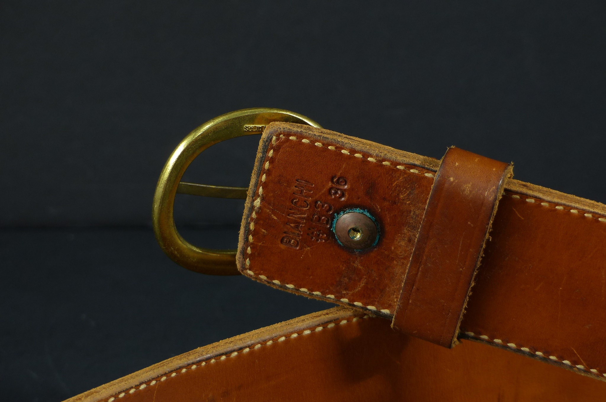 Vintage Bianchi #B3 36 Leather Belt - Etsy Vintage Bianchi #B3 36 Leather Belt - Etsy