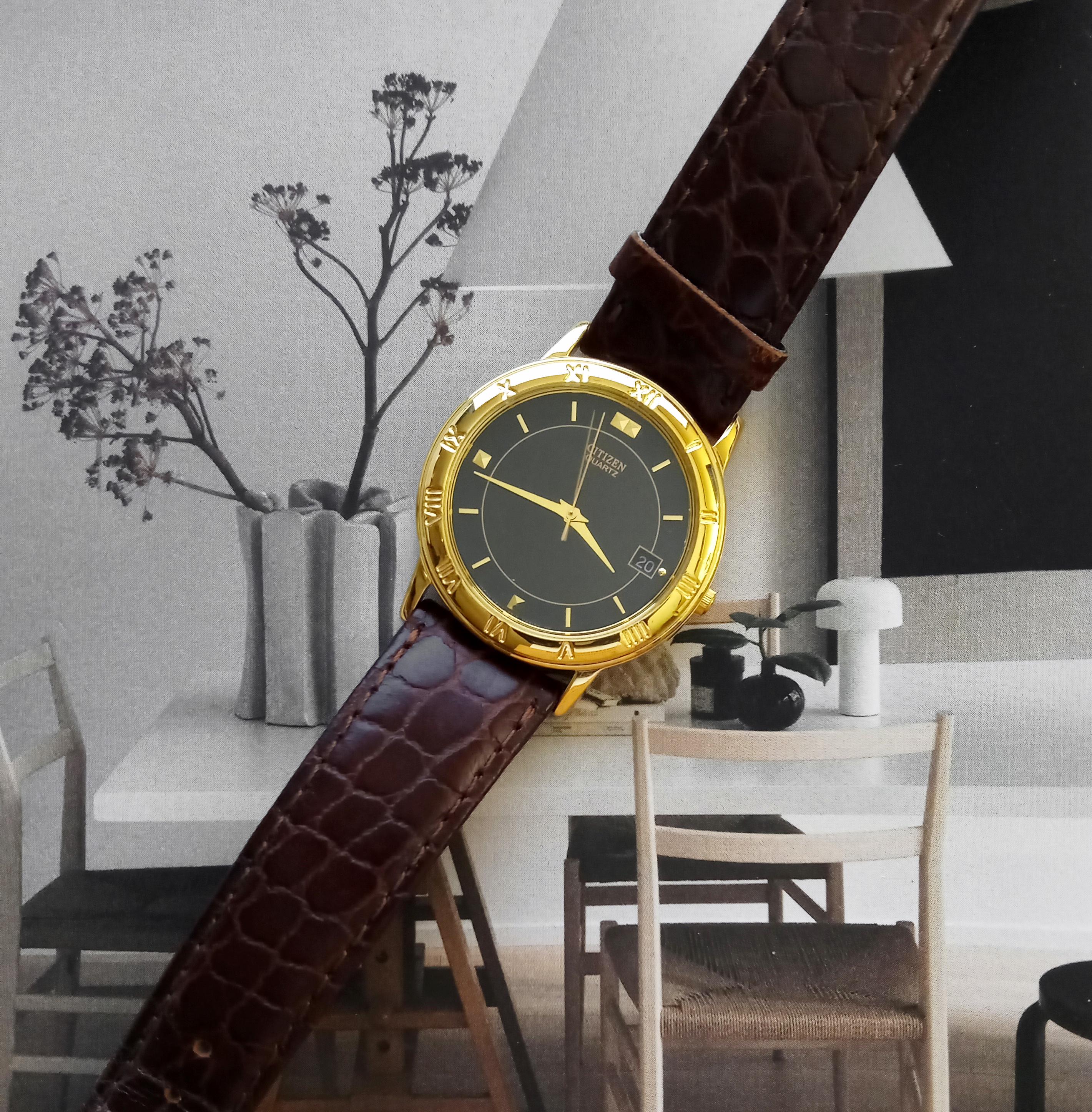 Vintage Men s Citizen 5510 K06860 Gold Tone Quartz 34mm Day Watch Etsy UK