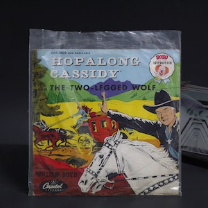 Hopalong Cassidy  and The Two-legged Wolf 78 Record Bozo The Clown Approved