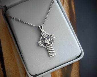 Vintage 925 Sterling Dove Cross made in Italy
