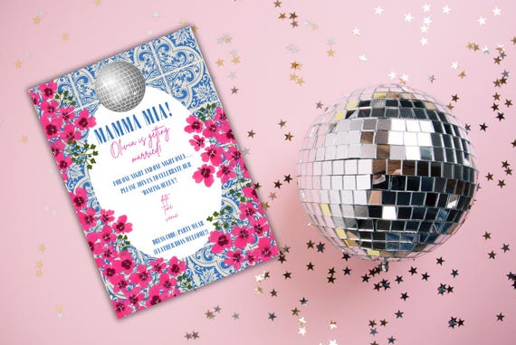 Mamma Mia Hen Party Invitation | Editable Bachelorette Invite | Printable Bridal Shower Template | Digital Download Party Invitation