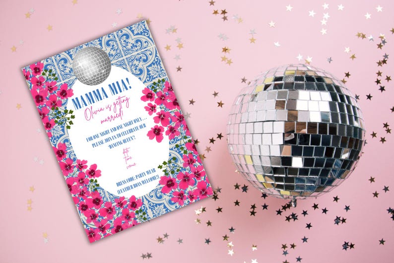 Mamma Mia Hen Party Invitation | Editable Bachelorette Invite | Printable Bridal Shower Template | Digital Download Party Invitation