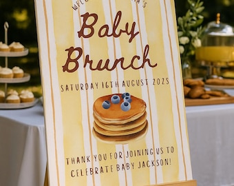 Baby Brunch Baby Shower Welcome Sign | Editable Template | Printable Baby Shower Decor | Instant Download | Boy or Girl | Baby Sprinkle