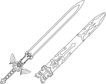 legends of zelda sword coloring pages