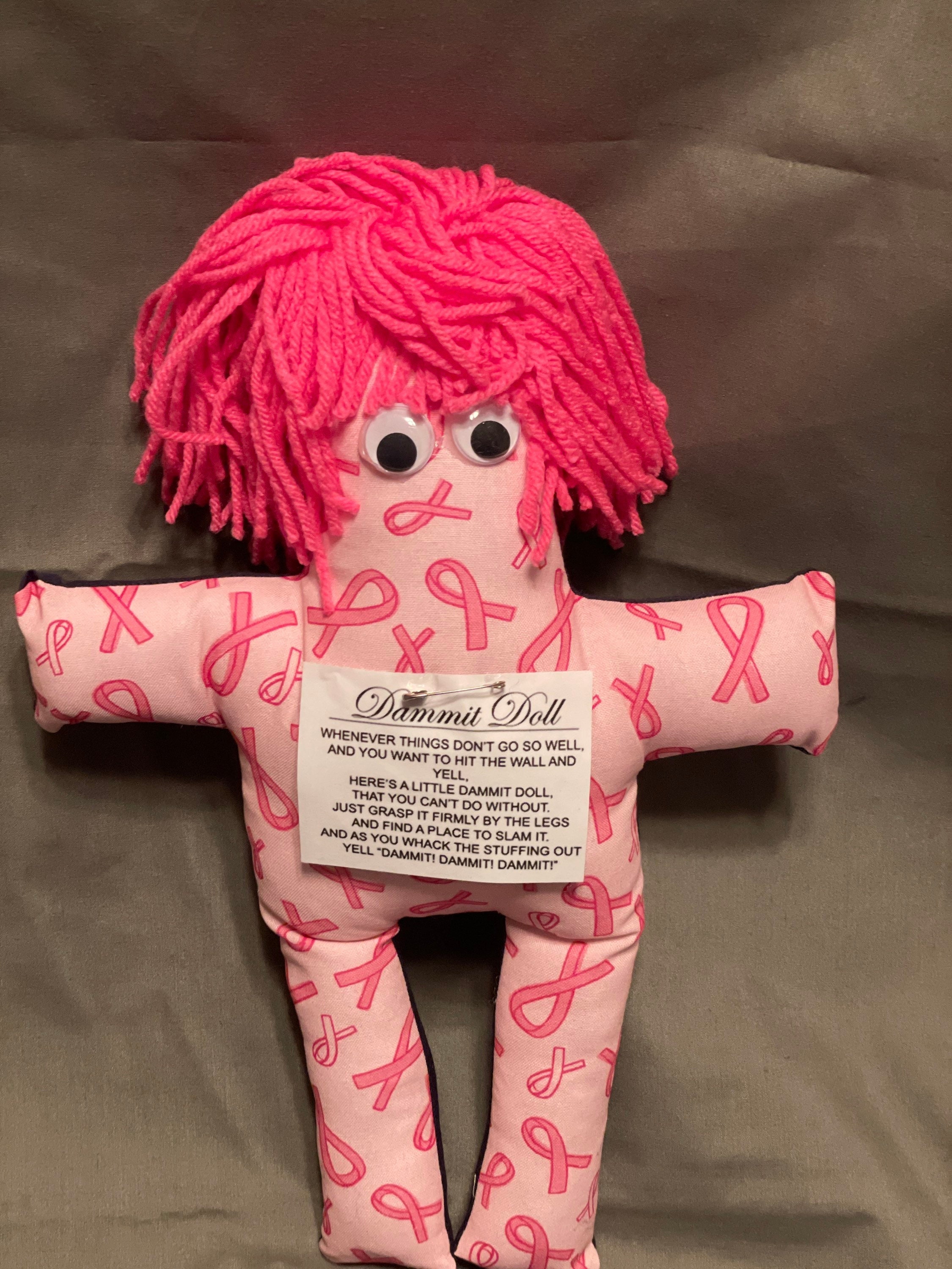Original Dammit Doll - 12 Hard to Find pink paisley Pattern, pink