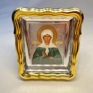 Matrona Moscow | Little icon | Orthodox icon | Blessed Matronа | Saint Matronа | Icon in plastic case | Small icon | Desktop icon Matrona |