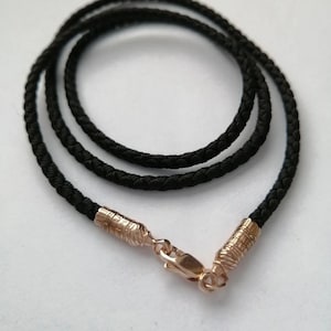 Fermoir pour bijoux en cordon de soie | Argent 925 Or 999 | Fermoir d'origine | Corde croisée | Cordon de suspension | Corde de qualité | Collier orthodoxe 3,5 mm |