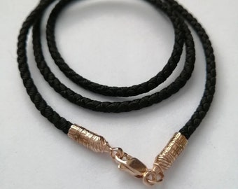 Silk Cord Jewelry Clasp | Silver 925 Gold 999 | Original clasp | Cross Rope | Suspension cord | Quality rope | Orthodox necklace 3.5 mm |