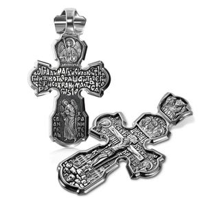 Pendant silver big orthodox cross | Orthodox cross figured | Cross for chain | Necklace big cross | Jewelry Cross Jesus Christ | Silver 925