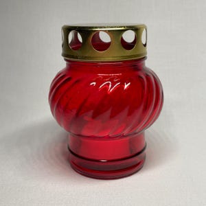 Glass memorial lampada | Lampada with candles | Red lamp | Blue lamp | Yellow lamp | Lampada with paraffin candles | Icon lamp on the grave image 1