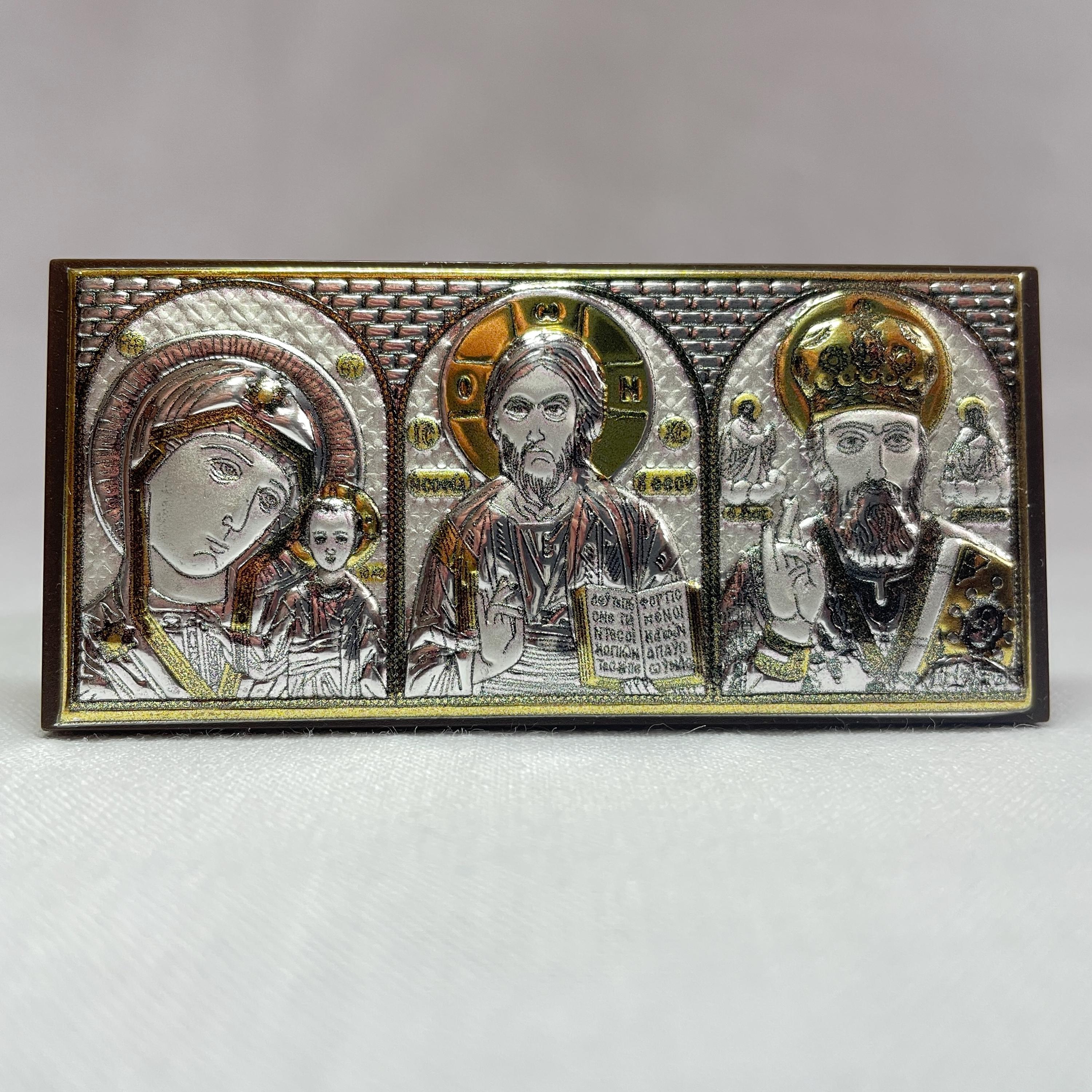 Icon of Triptych and Auto | Orthodox Silver Icon 925 | Car Icon