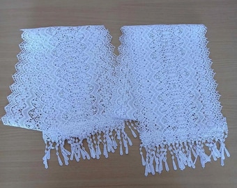 Towel set with rhinestones for wedding icons | White rushnik with rhinestones | Hand embroidered gabardine towels for icons | Lace towels |