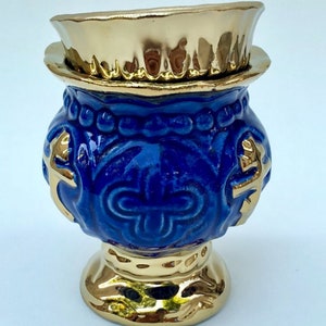 Ceramic lamp Lampada with glass Lampada table Lampada blue Lampada with gold Lampada with enamel Lampada for the house lamp with a cross