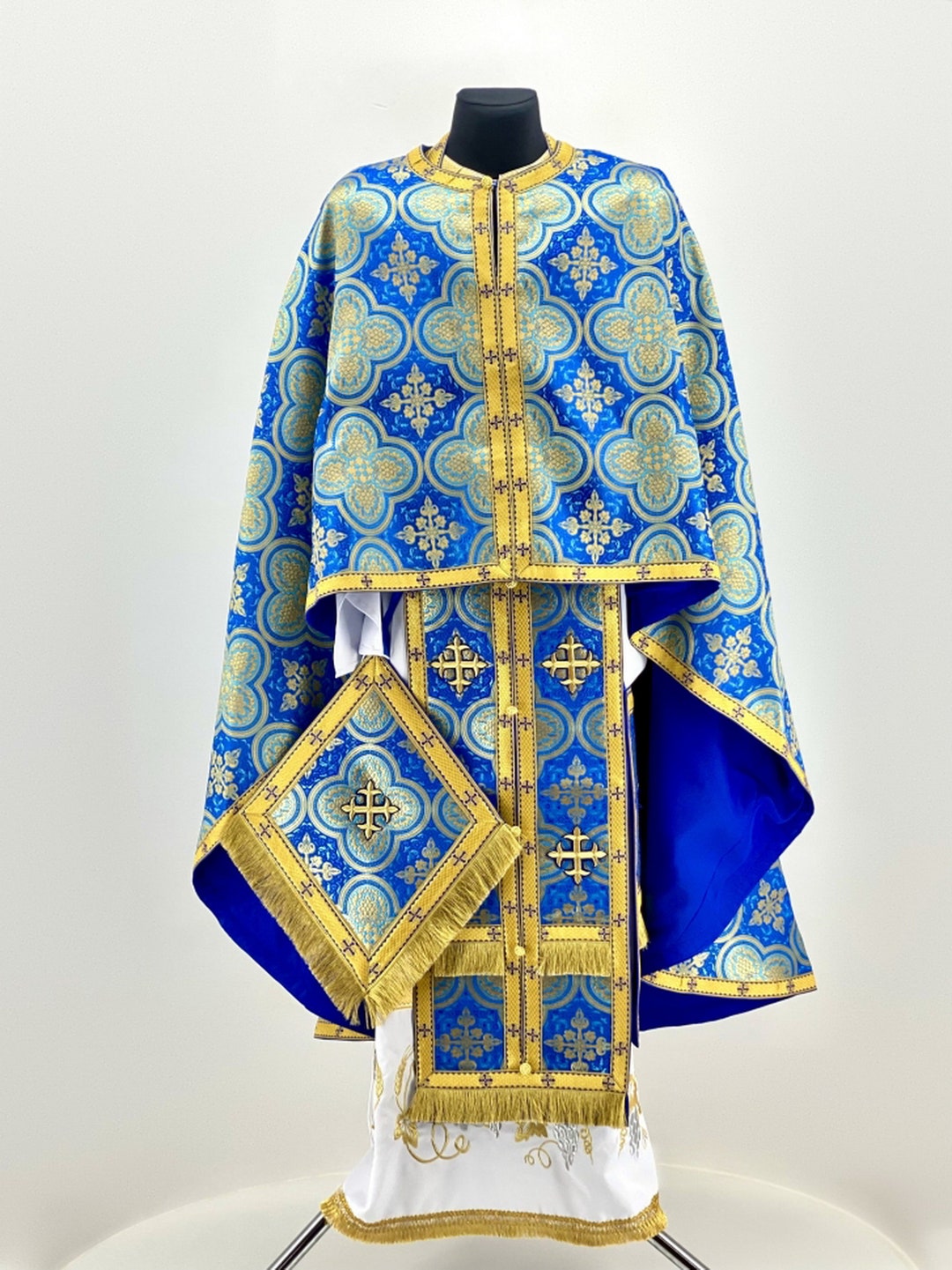 Priest's Vestment Greek Cut, Brocade Fabric, With Sewn on Galloon ...
