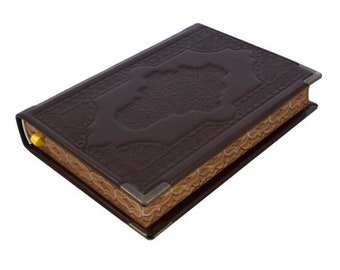 The Holy Gospel | Leather binding | Church Slavonic | 21x15 cm | Genuine leather | handmade | The Four Gospels | Medium format |