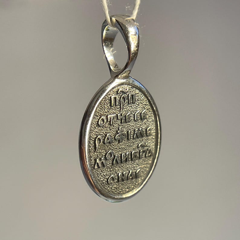 Saint Seraphim of Sarov oval pendant | Amulet Seraphim | Silver 925 | Handmade necklace | Orthodox pendant | Medallion Serafim Sarovskiy | image 7