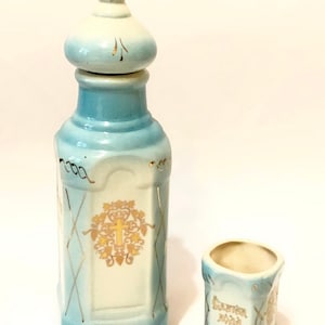 Holy water vessel Holy water container Ceramic vessel Ceramic container Ceramic container with painting Painting Storage of holy water