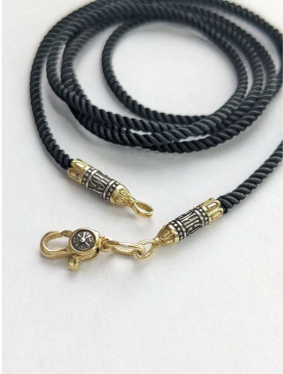 Silk Cord With Jewelry Clasp Silver 925 Gold 999 Original Clasp