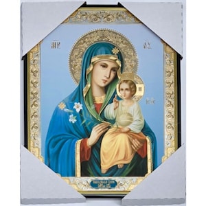Virgin Mary Fadeless Color | Orthodox icon in plastic frame | Hanging icon | Mother of God | Virgin Mary | Christian shrine |