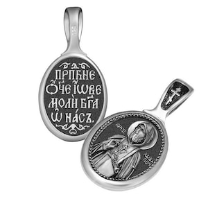 Saint Job Pochaevskiy Silver pendant | Amulet Iov Pochaevskiy | Oval pendant | Silver 925 | Handmade Necklace | Icon with prayer Medallion |
