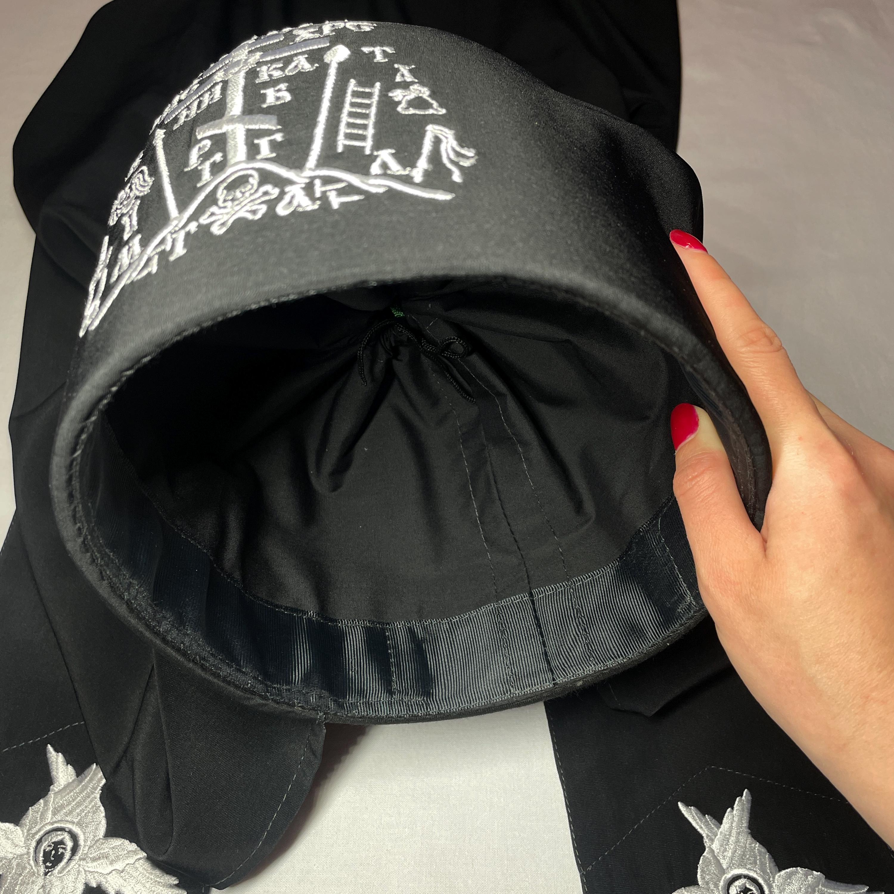 Schemonk Black Koukoulion | High-quality Velvet Fabric Cowl