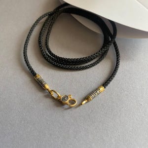 Silk Cord with Jewelry Clasp | Silver 925 | Gold 999 | Original clasp | Cross Rope | Suspension cord | Handmade | Quality rope | Orthodox |