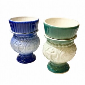Ceramic lamp | Lampada with glass | Lampada table | Lampada blue | Lampada with enamel | Lampada for the house lamp with a cross Green lamp