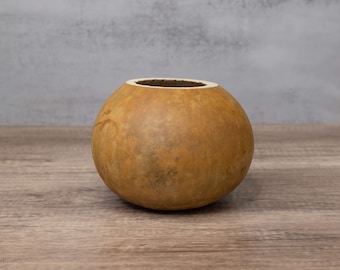 Hard Shell Gourd Bowl - 6" in Diameter, Made From a Cleaned and Dried Gourd