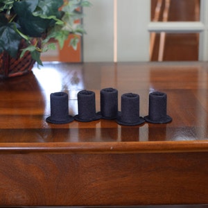 5 Hand Made Felt Black Top Hats For Crafting or Decorating - 1 3/4&quot; Tall