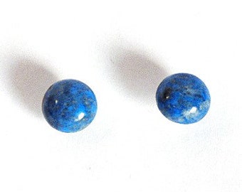 Natural Gemstone Jewelry Denim Lapis Sterling Silver Post Earrings