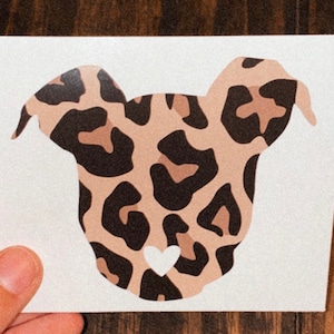 Pitbull Silhouette w/ Heart Nose - Car Sticker - Vinyl Decal - Pitbull - Dog Lovers - Dog - Dogs