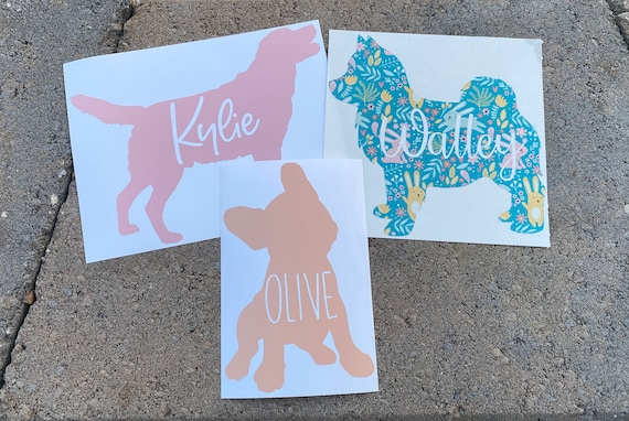 Customizable Dog Silhouette Sticker – Personalized Car Sticker