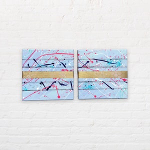 Original Artwork • Handmade • Mixed Media Painting On Canvas Set 2-10x10 No.1035