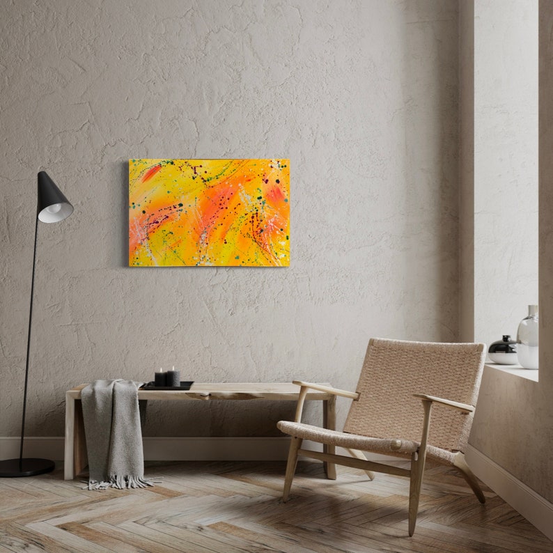 Large Yellow Painting Contemporary Art 24x36 Original Abstract Art on