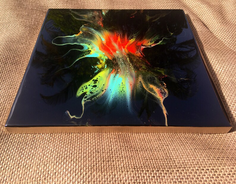 Contemporary Abstract Fluid Acrylic Resin Pour Painting Wood Canvas Wall Art Livingroom Decor 976 Painting Art Collectibles Vadel Com