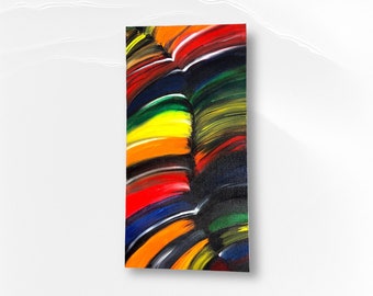 Colorful Abstract Art • Vibrant Abstract Art • 12x24 Canvas Art • Contemporary Painting Hand Painted Art