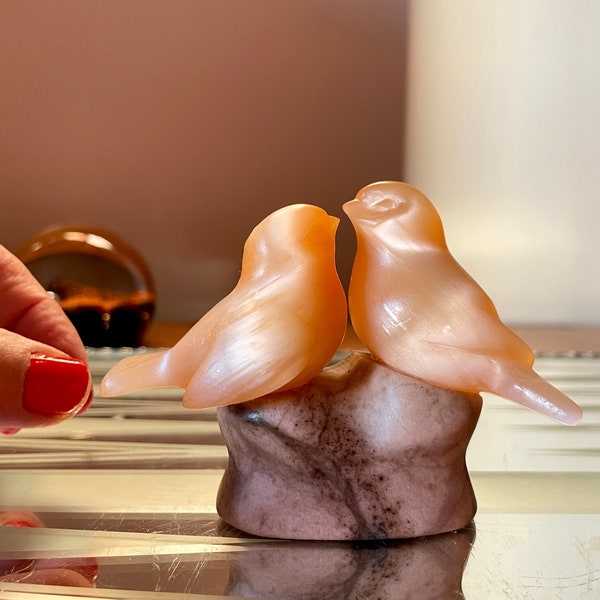 Small Carved Stone Birds Figurine.