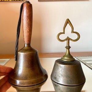 Pair Of Vintage Tabletop Brass Bells.
