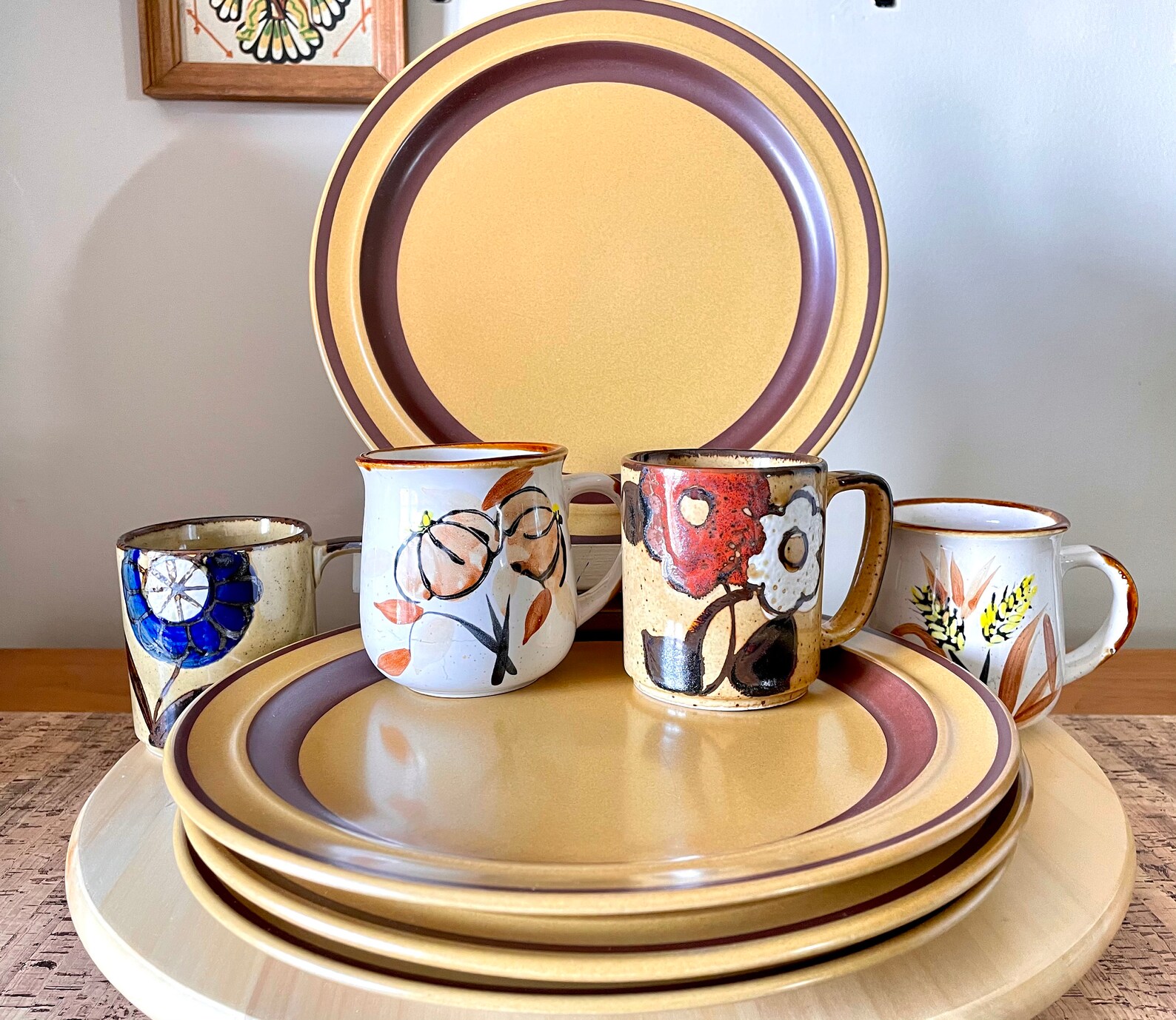 1970s Stoneware Dinnerware Collection 8 Pieces. Etsy