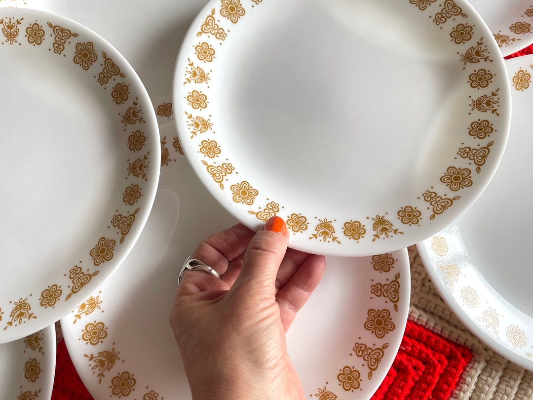 Corelle by Corning Set of 8 Lunch Plates Butterfly Gold Etsy