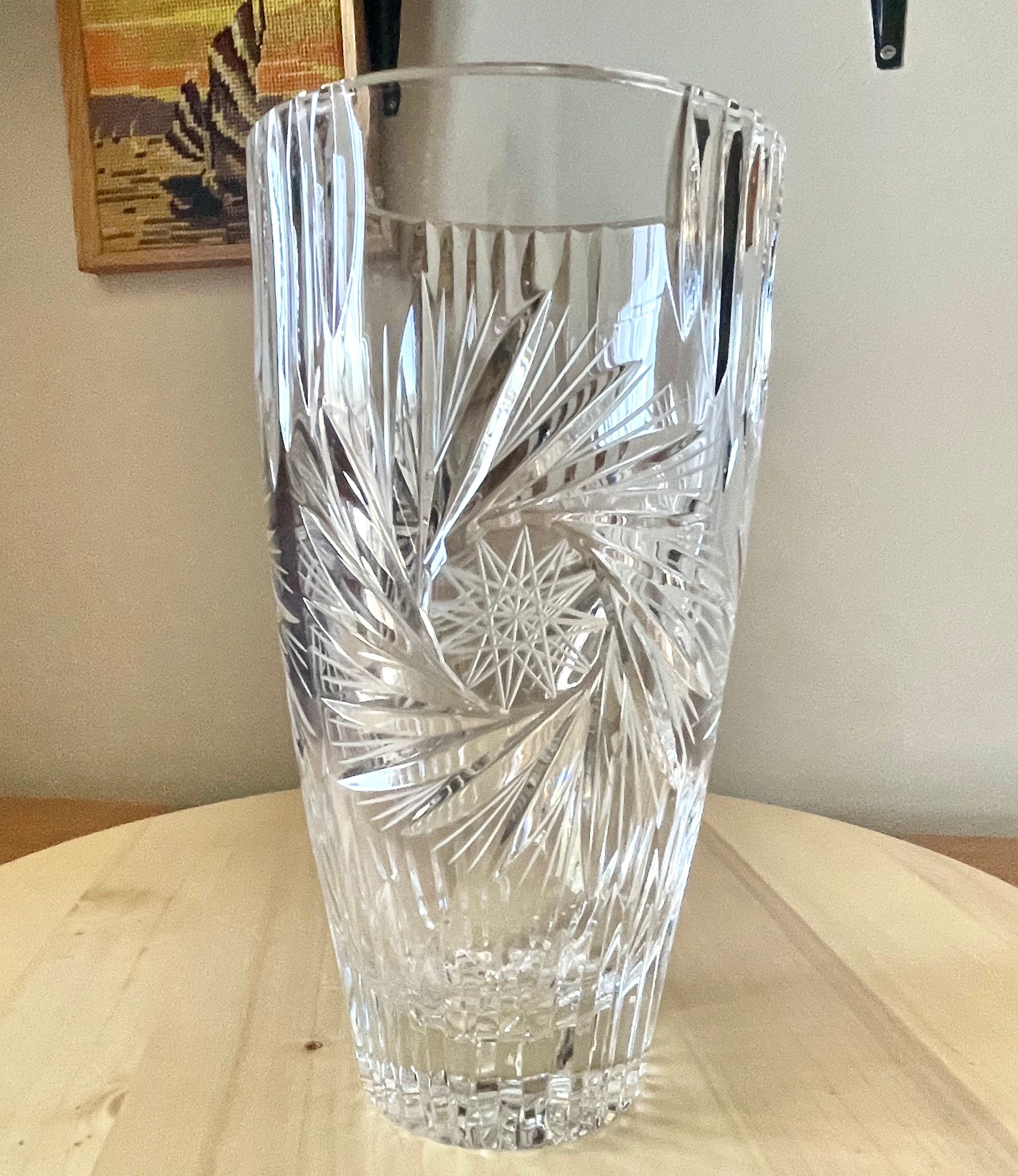 Beautiful Crystal Pinwheel Vase. Etsy